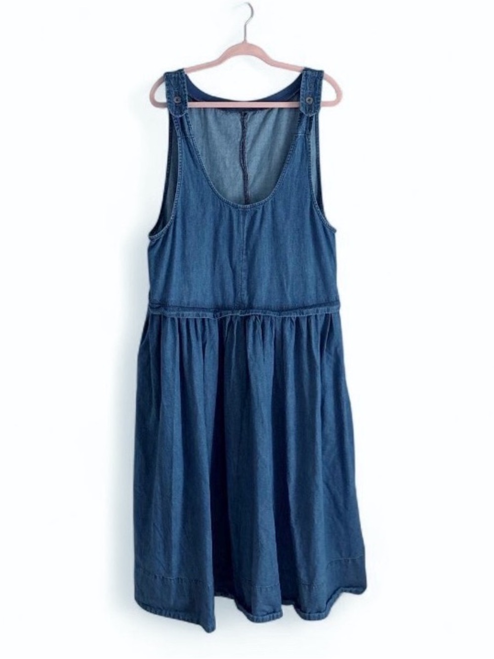 Free People Soraya Denim Midi Dress Jean Dress Size XL - Picture 5 of 8